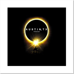 Totality Solar Eclipse 2024 04.08.24 Seen From Austin Texas Posters and Art